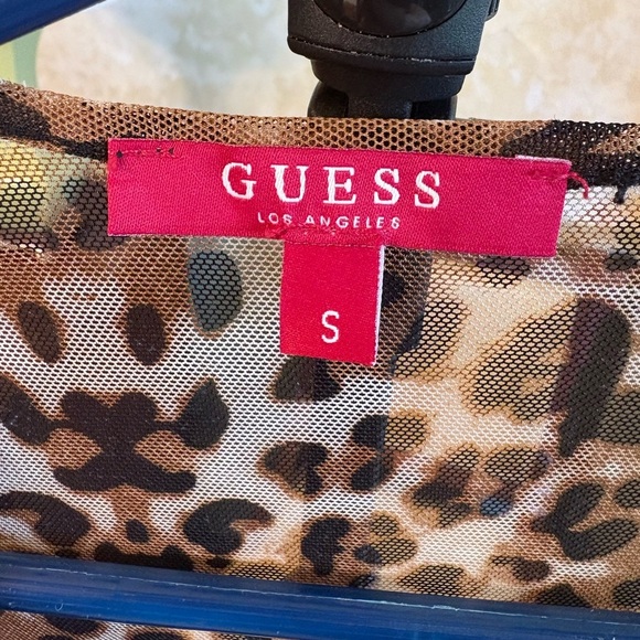 Guess Sheer animal print blouse-Size S - Picture 4 of 5
